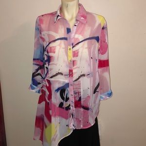 Colorful sheer blouse